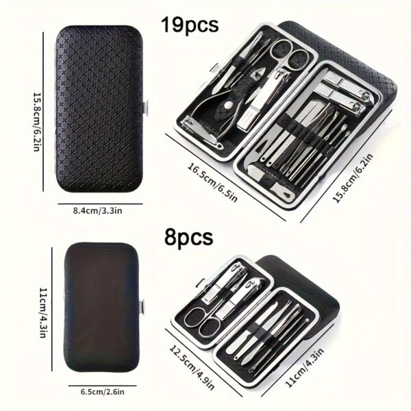 8/19pcs Manicure Tool Set Nail Clippers Manicure Foot Care Set - Image 5